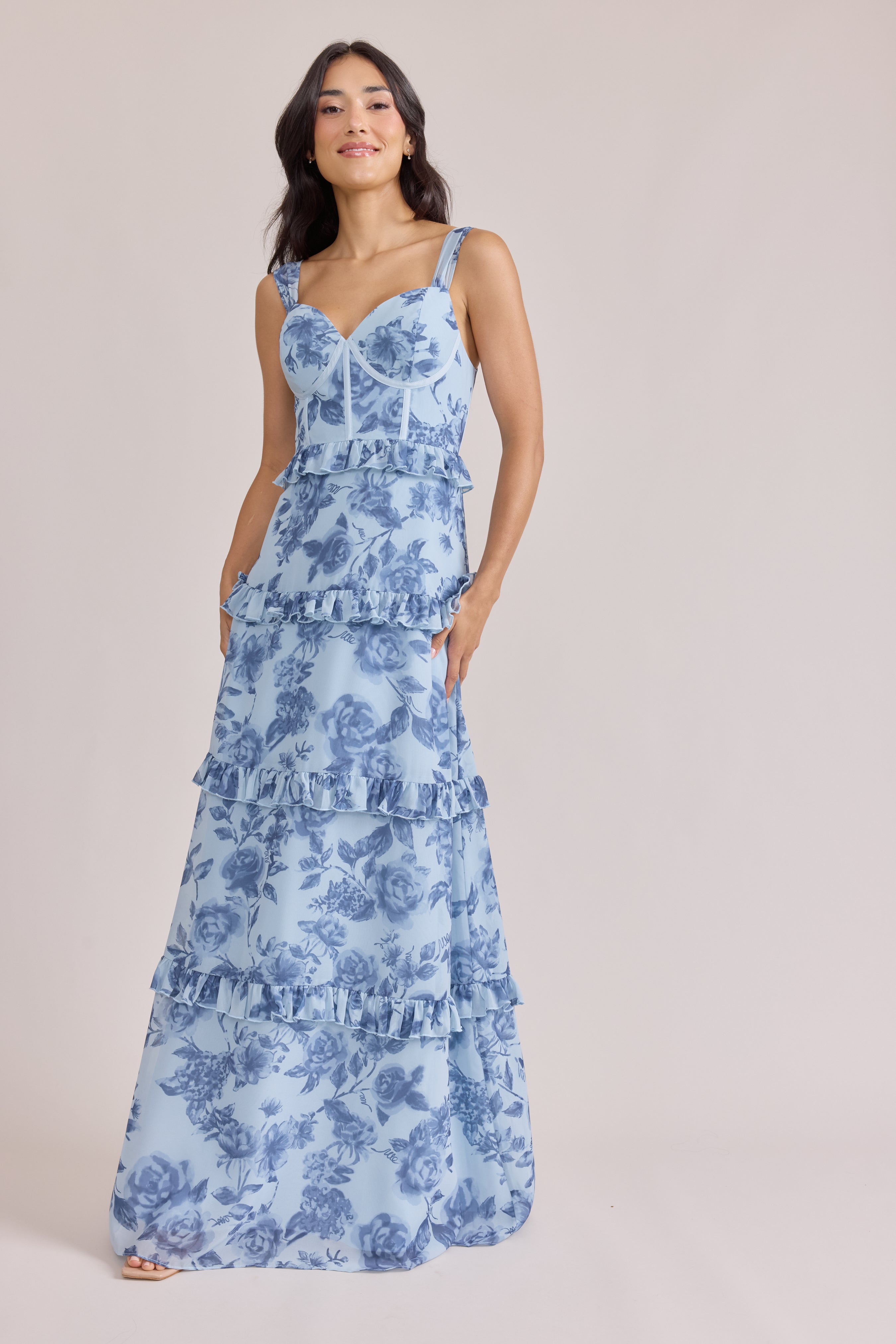 Sloane Chiffon Floral Print Dress - Main Image