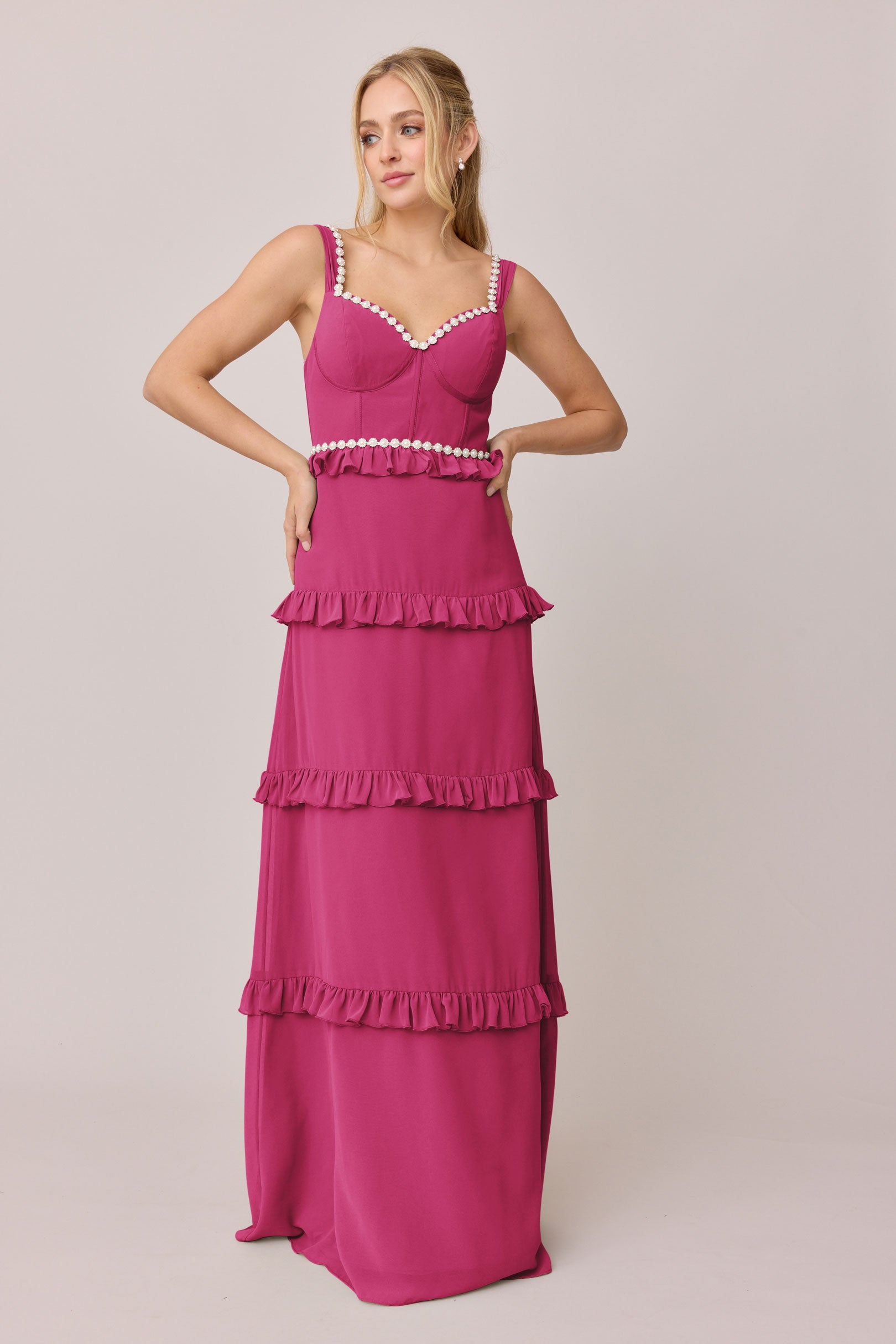 strapless open back dress Romance Ruffle Dress – Hemline Nashville main image 0