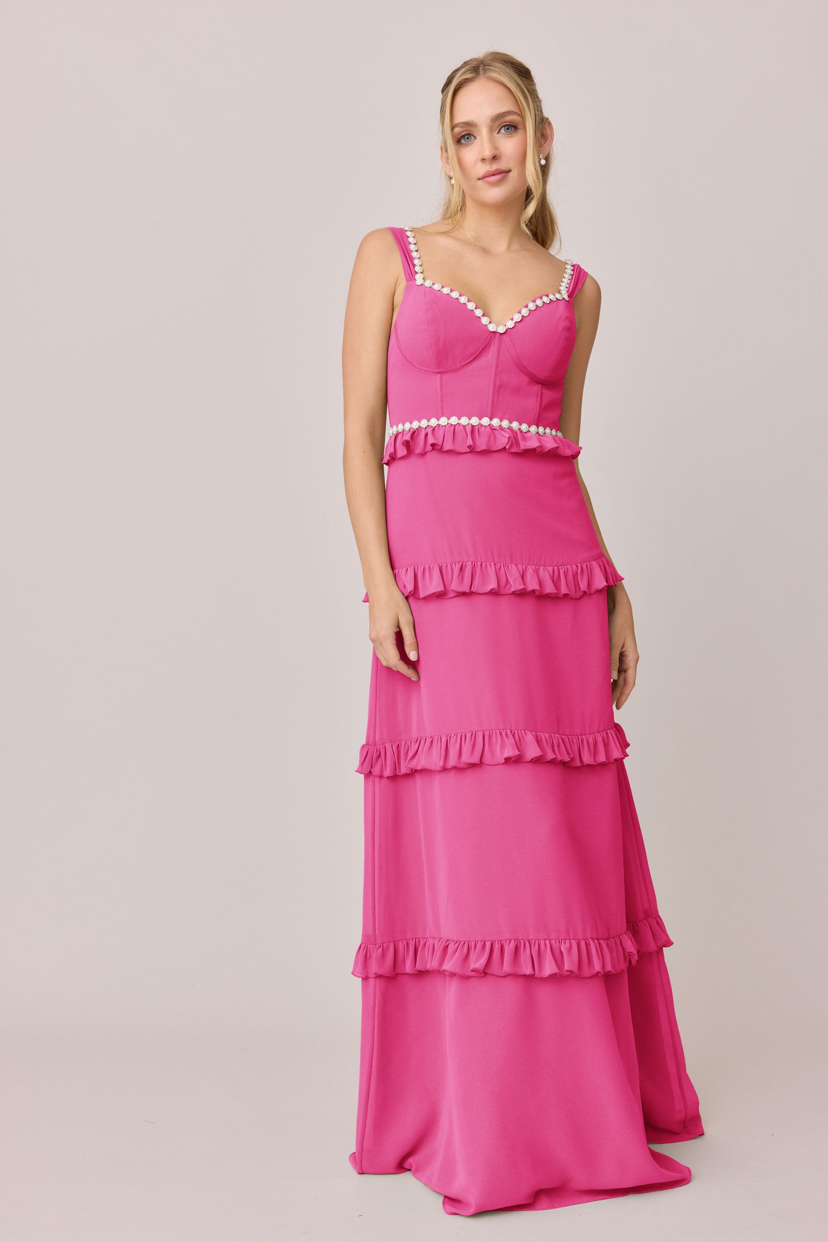 Sloane Luxe Chiffon Dress | Made to Order Malibu Pink Sloane Luxe Chiffon Dress | Made to Order Malibu Pink