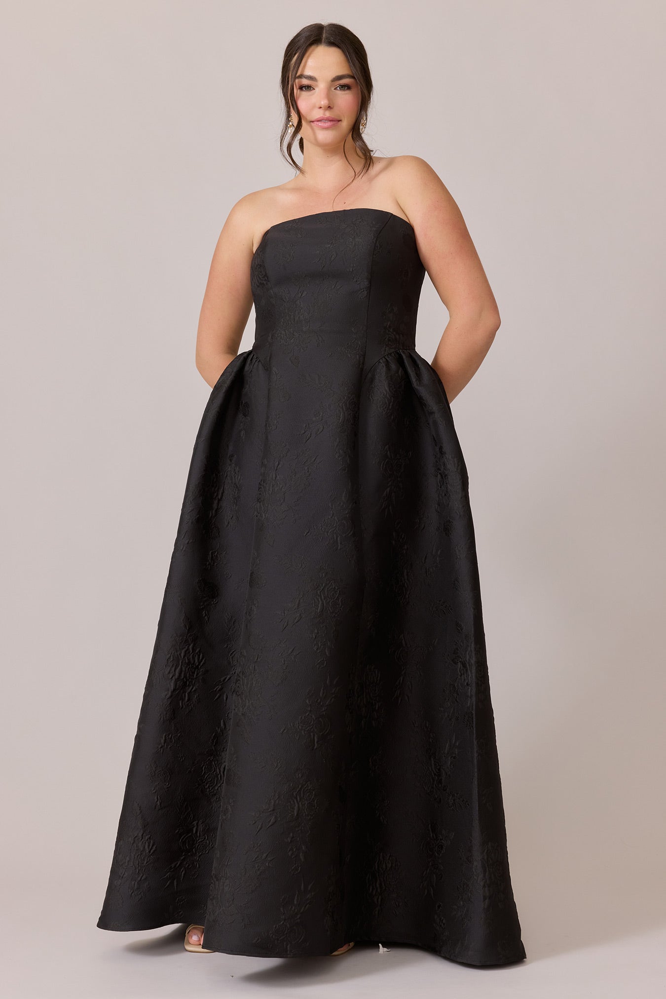 black jacquard bridesmaid dress Black Floral Jacquard Maxi Dress | Womens | X-Small (Available in S, M, L) | 100% Polyester | Lulus
