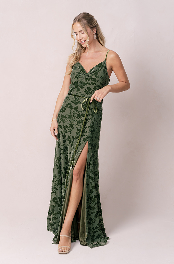 Tilley Floral Burnout Velvet Dress