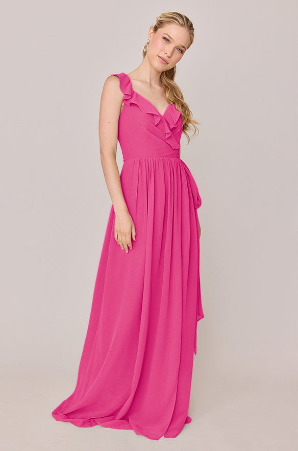Valerie Chiffon Faux Wrap Dress