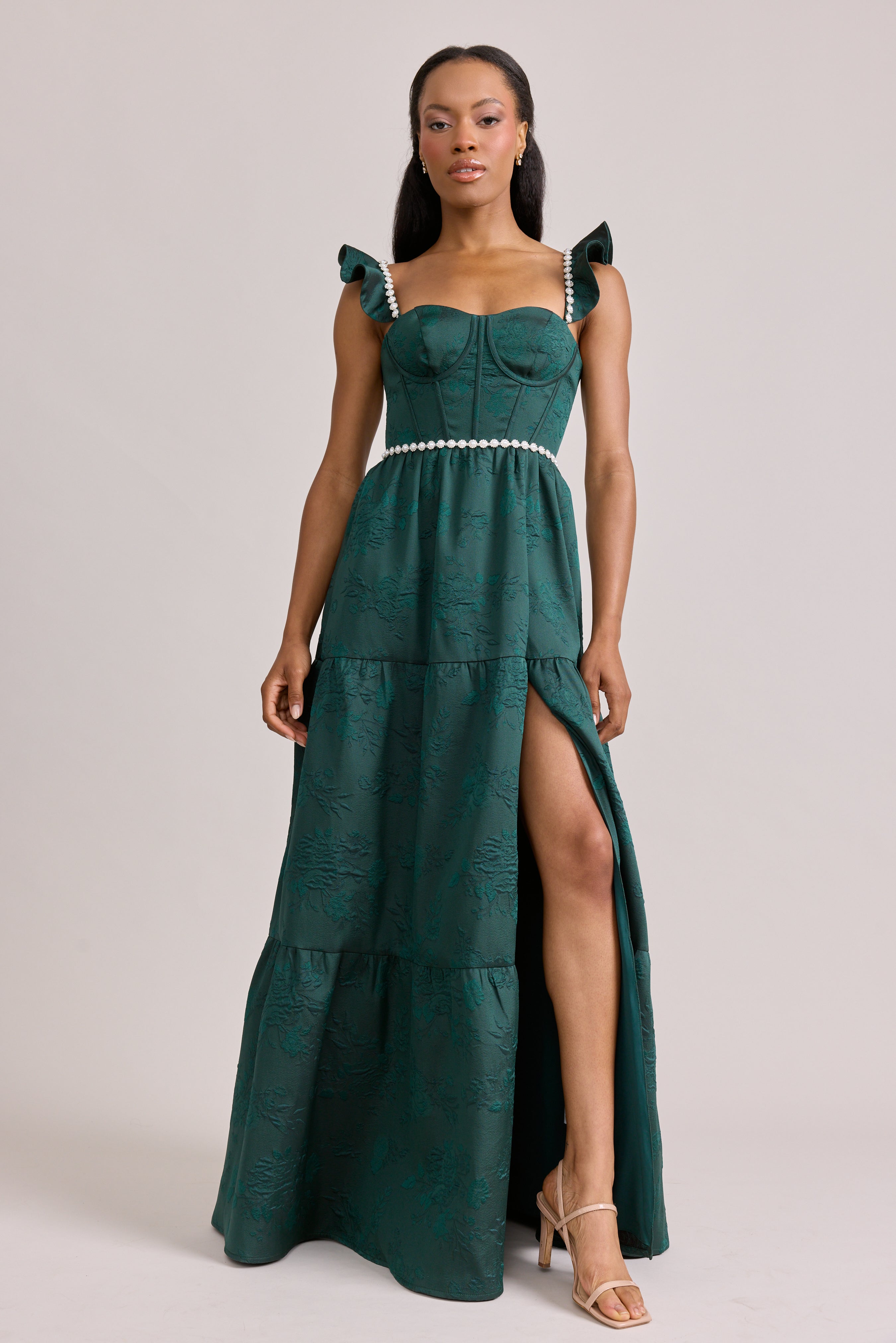 Violet Luxe Jacquard Dress