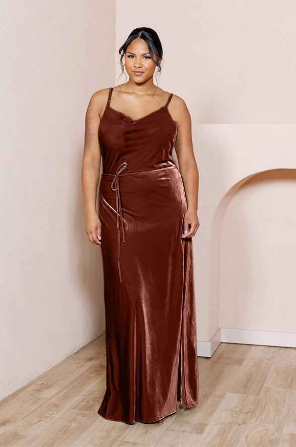 Sample Terracotta Zuri Velvet Dress