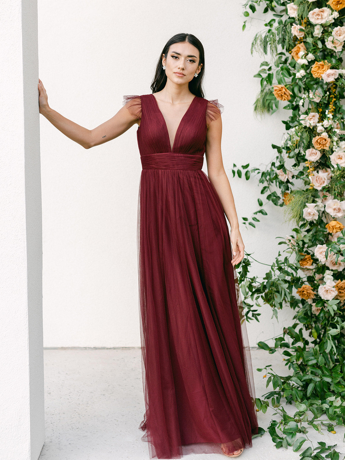 Champagne Bridesmaid Dress at Revelry | Rosalie Tulle Convertible Dress | Made to Order Champagne