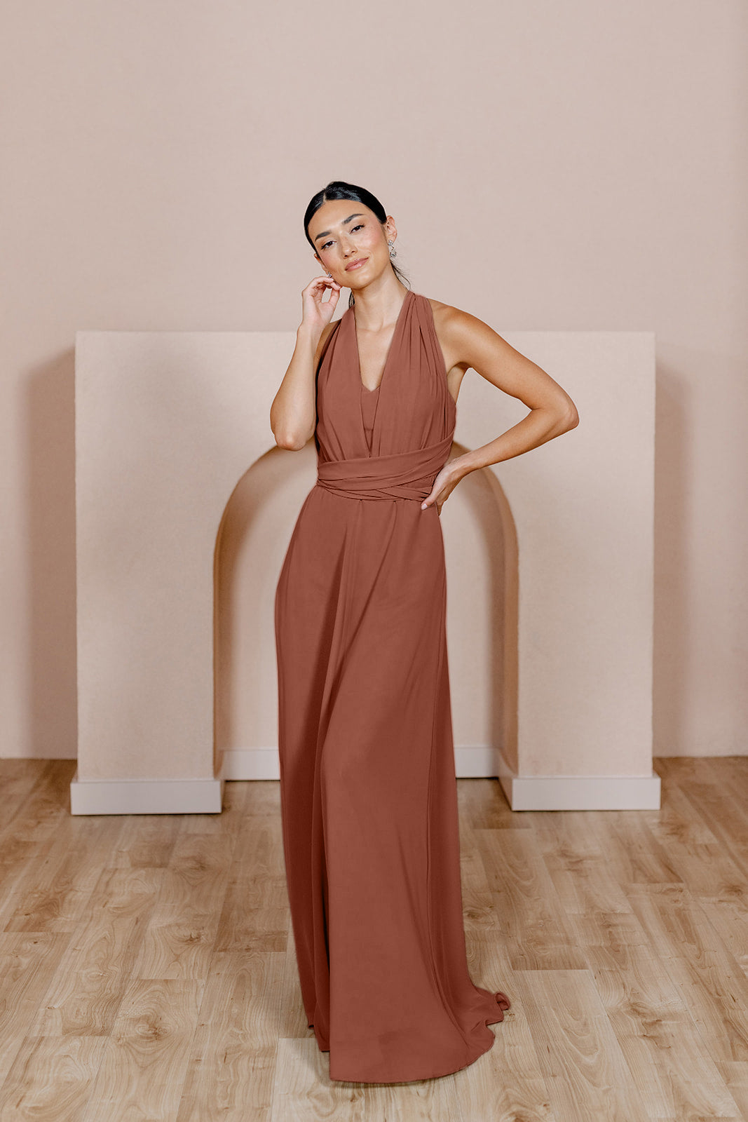 Tricks of the outlet trade taupe maxi dress