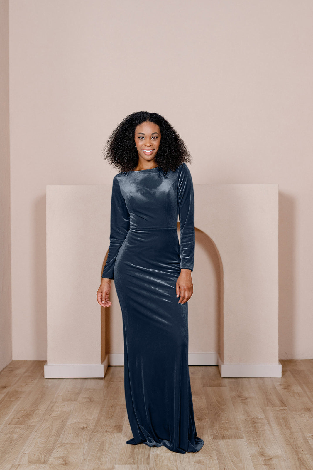 Floor Length Long Navy Velvet Dress Velvet Royal Blue Maxi Skirts