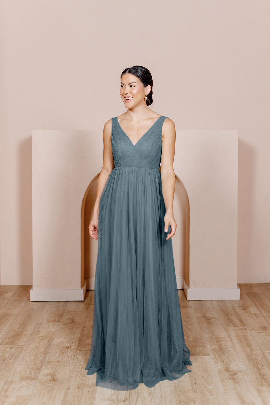 Mist Bridesmaid Dress at Revelry | Jamie Tulle Dress | Made to Order Mist