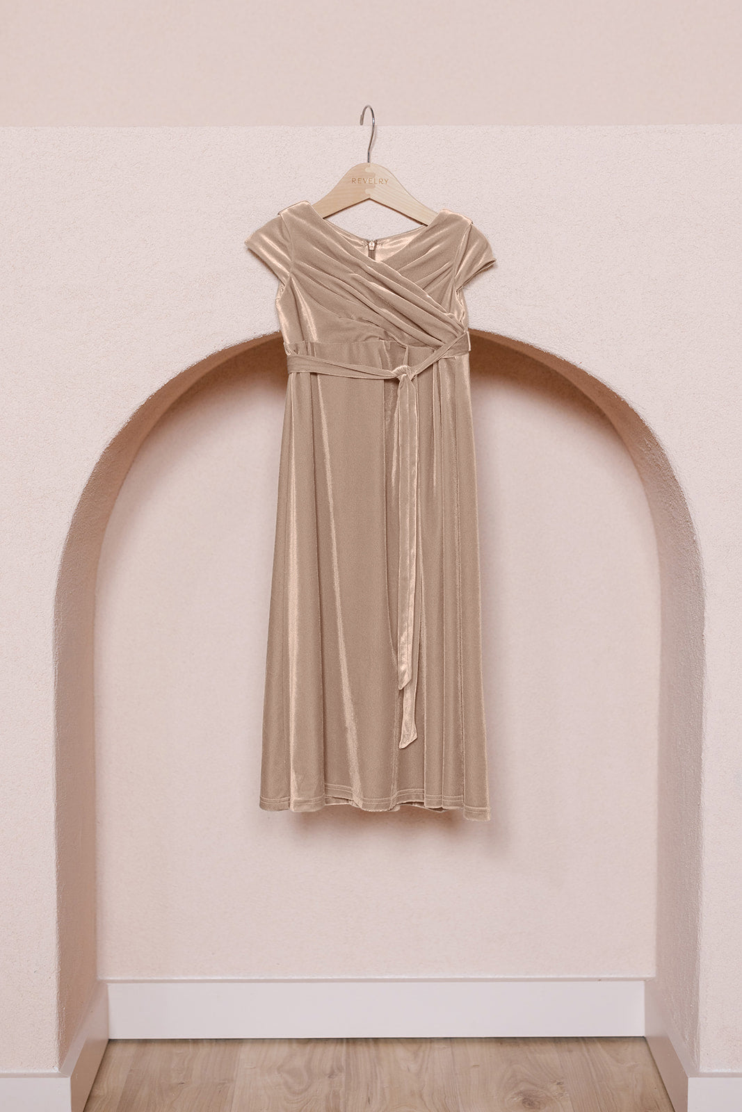 Kids Harper Faux-Wrap Velvet Dress