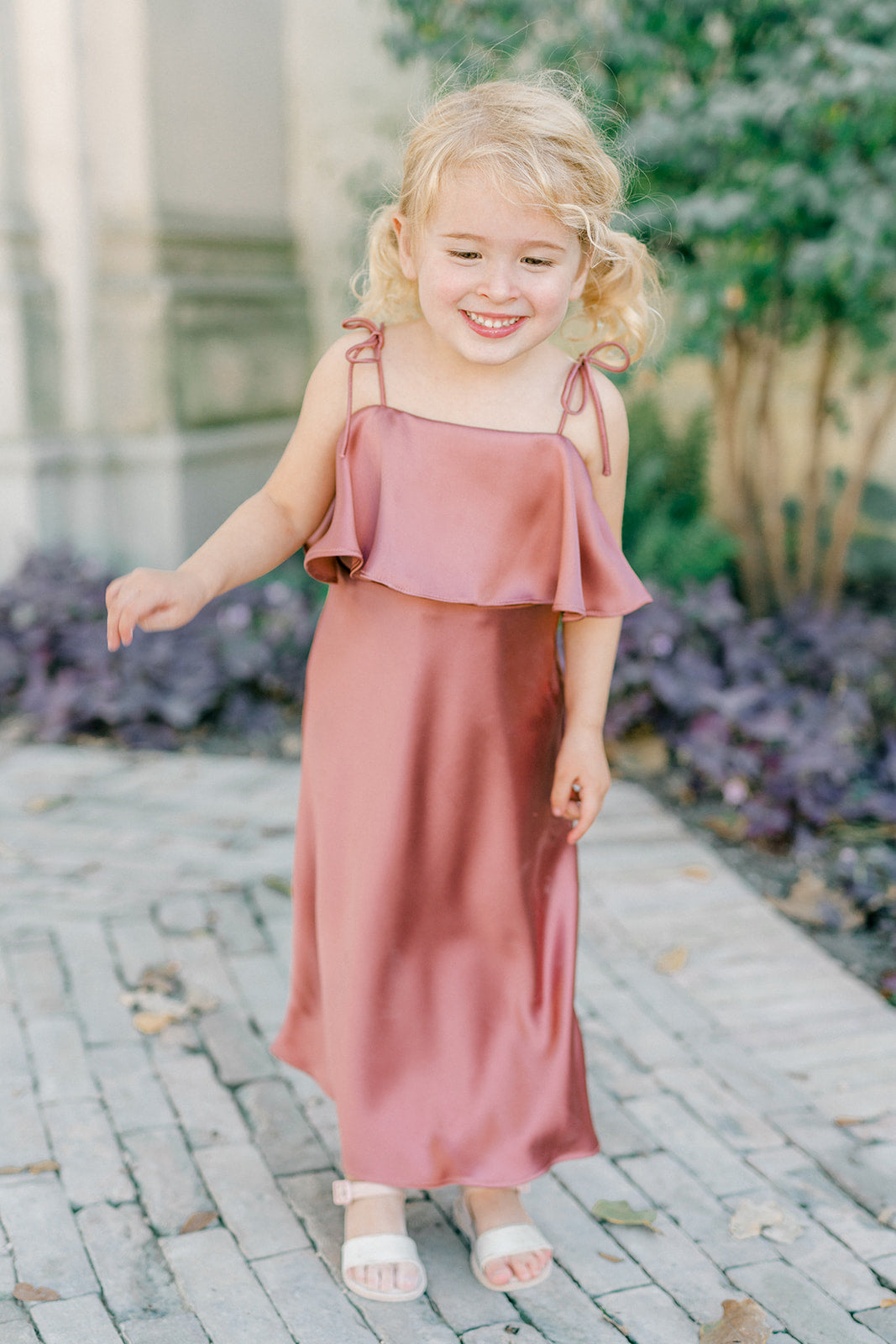 Sage Bridesmaid Dress at Revelry | Kids Riley Convertible Satin Dress | Made to Order Sage