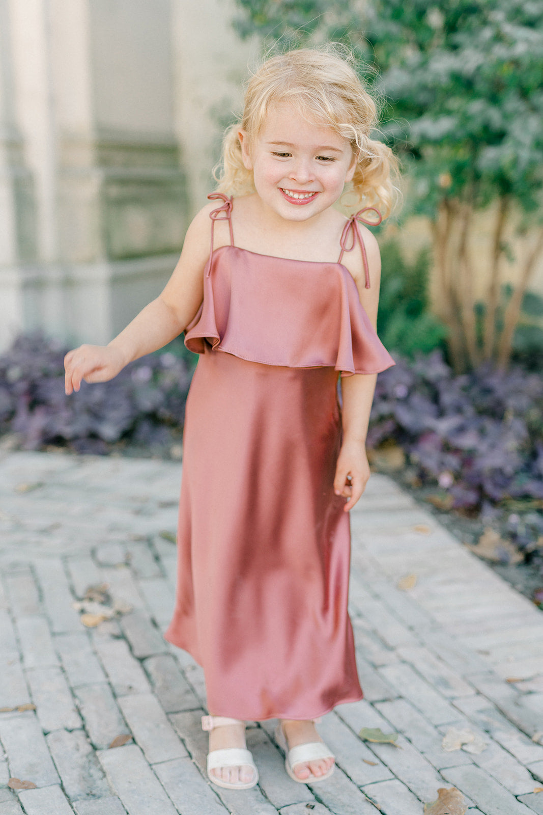 Kids Riley Convertible Satin Dress | Made To Order Honey Beige Kids Riley Convertible Satin Dress | Made To Order Honey Beige