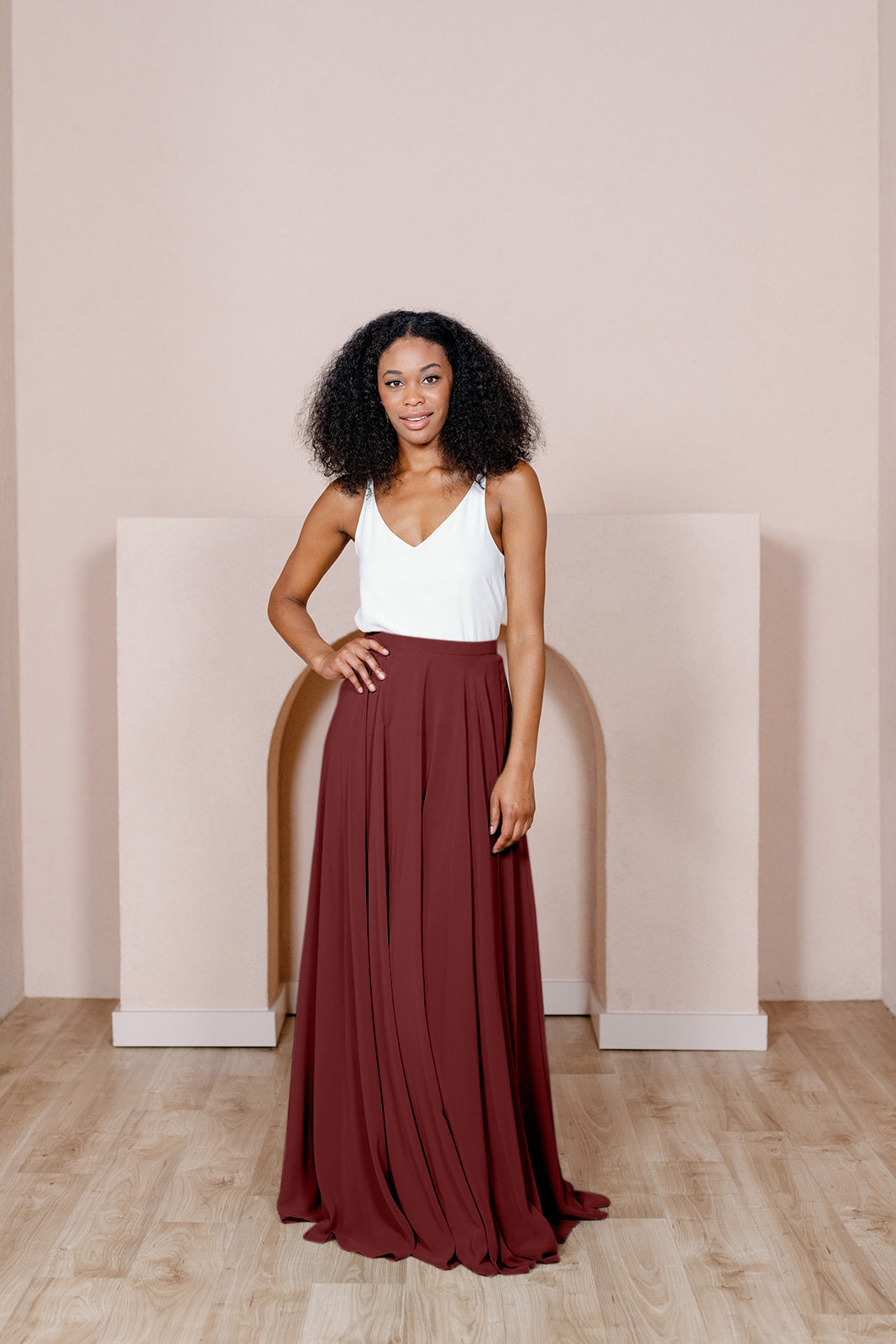 Chiffon maxi hotsell skirt maroon