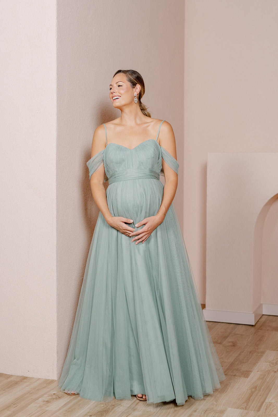 Maternity Rosalie Tulle Convertible Dress | Made To Order Hot Pink Maternity Rosalie Tulle Convertible Dress | Made To Order Hot Pink