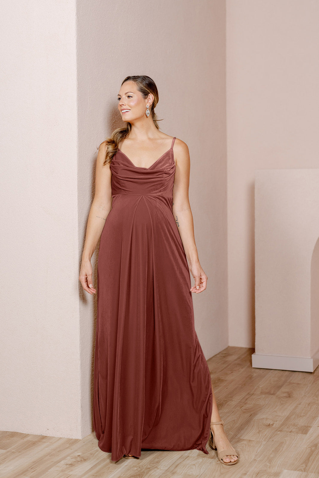 Maternity Skye Velvet Dress | Made to Order Dusty Rose Maternity Skye Velvet Dress | Made to Order Dusty Rose