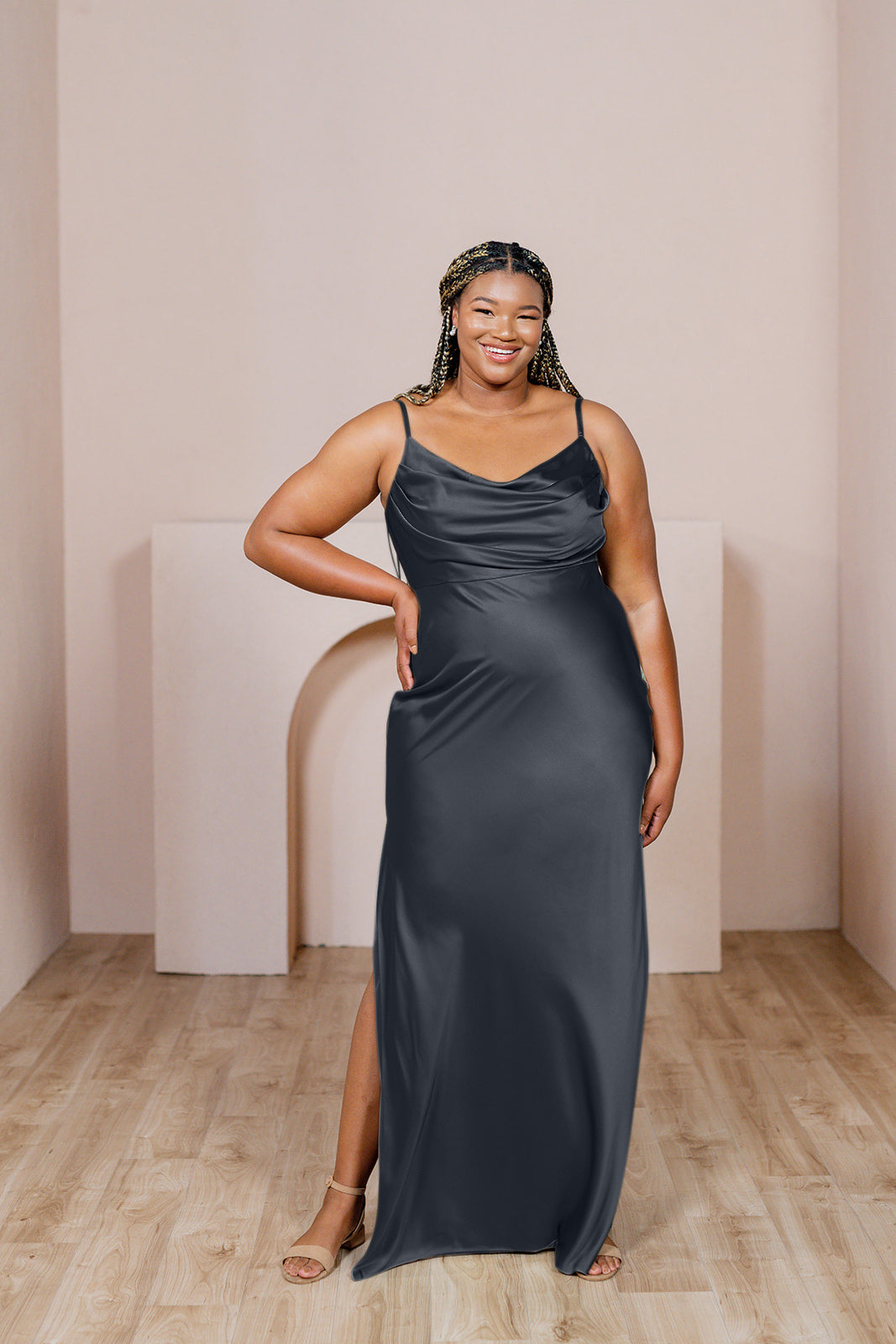 Skye Satin Dress - Main Image