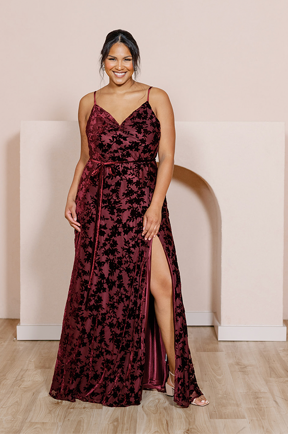 Tilley Floral Burnout Velvet Dress