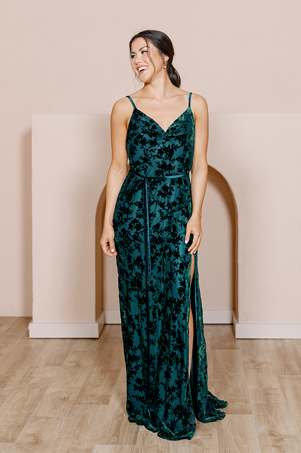 green velvet floral dress Tilley Burnout Add a little something Scalloped Color:Limestone UZN 2025 Satin Halter