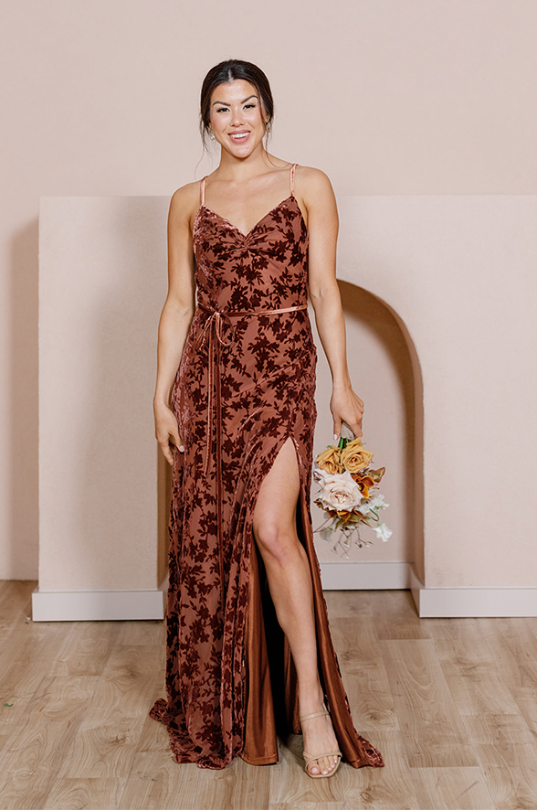 Tilley Floral Burnout Velvet Dress | Home Try On