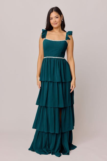 Poppy Luxe Chiffon Dress | Made To Order | Classic Emerald