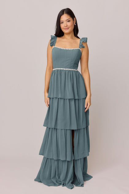 Poppy Luxe Chiffon Dress | Made To Order | Eucalyptus
