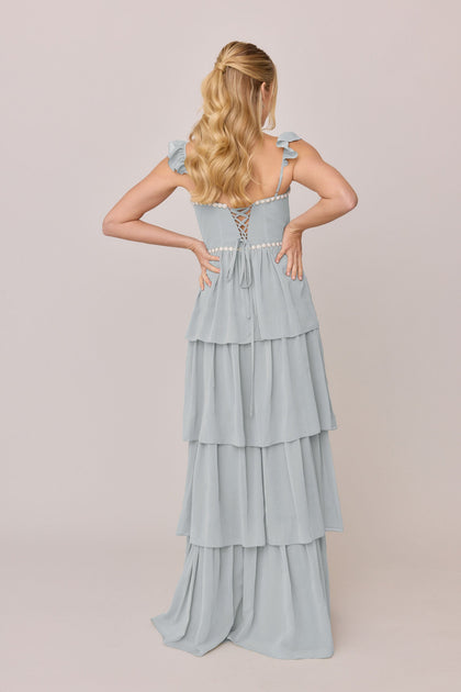 Poppy Luxe Chiffon Dress | Made To Order | Sky Blue