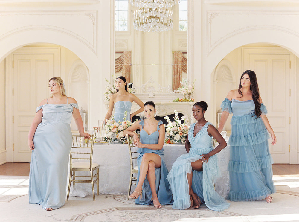 25 Blue Floral Bridesmaid Dresses for Spring & Summer Weddings
