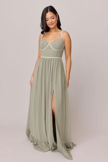 Shylah Luxe Chiffon Dress | Made To Order | Silver Sage