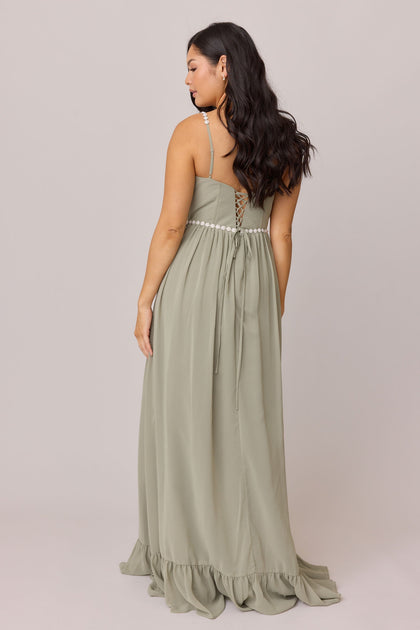 Shylah Luxe Chiffon Dress | Made To Order | Silver Sage