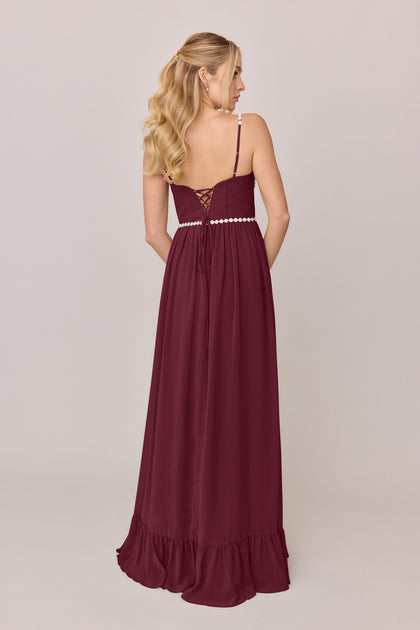 Shylah Luxe Chiffon Dress | Made To Order | Cabernet