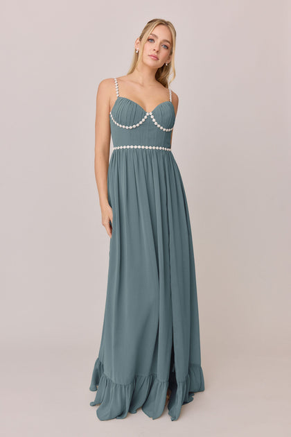 Shylah Luxe Chiffon Dress | Made To Order | Eucalyptus