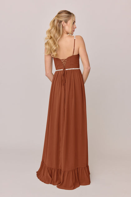 Shylah Luxe Chiffon Dress | Made To Order | Rust