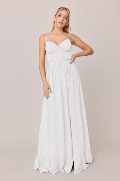 Shylah Luxe Chiffon Dress | Made To Order | White Pearl