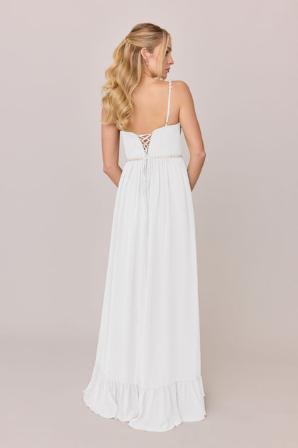 Shylah Luxe Chiffon Dress | Made To Order | White Pearl