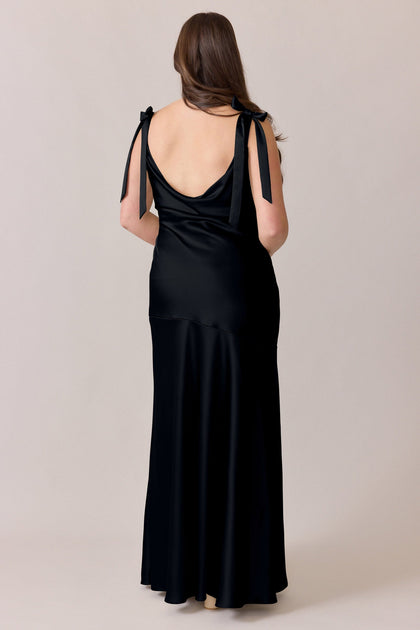 Aaliyah Satin Dress | Made To Order | Black