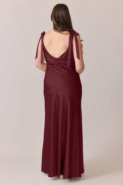 Aaliyah Satin Dress | Made To Order | Cabernet