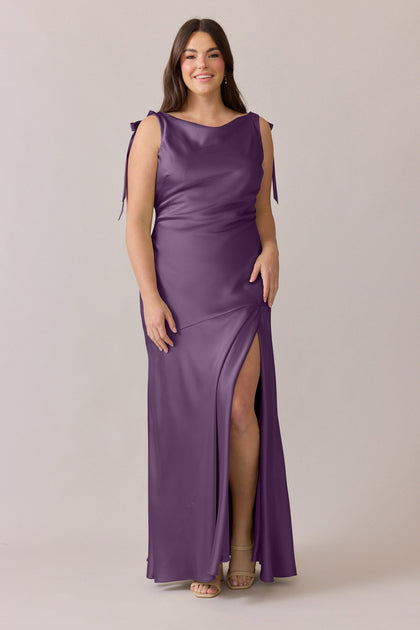 Aaliyah Satin Dress | Made To Order | Dusty Plum