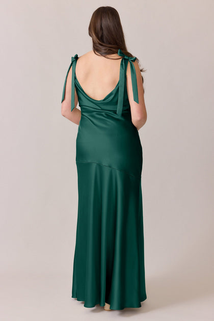 Aaliyah Satin Dress | Made To Order | Emerald