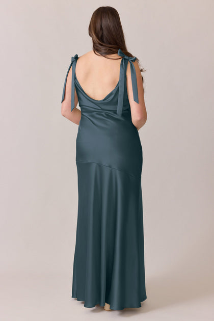 Aaliyah Satin Dress | Made To Order | Eucalyptus