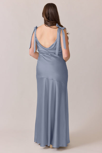 Aaliyah Satin Dress | Made To Order | French Blue