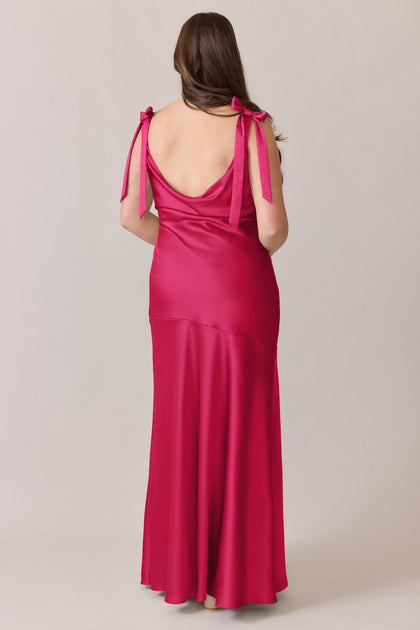 Aaliyah Satin Dress | Made To Order | Hot Pink