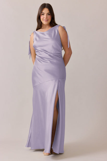 Aaliyah Satin Dress | Made To Order | Light Lavender