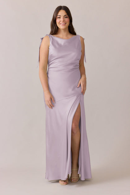 Aaliyah Satin Dress | Made To Order | Lilac