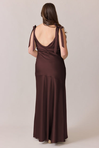 Aaliyah Satin Dress | Made To Order | Mahogany