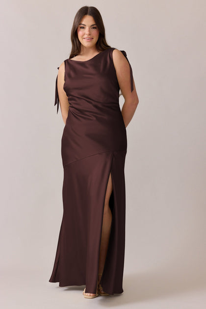 Aaliyah Satin Dress | Made To Order | Mahogany
