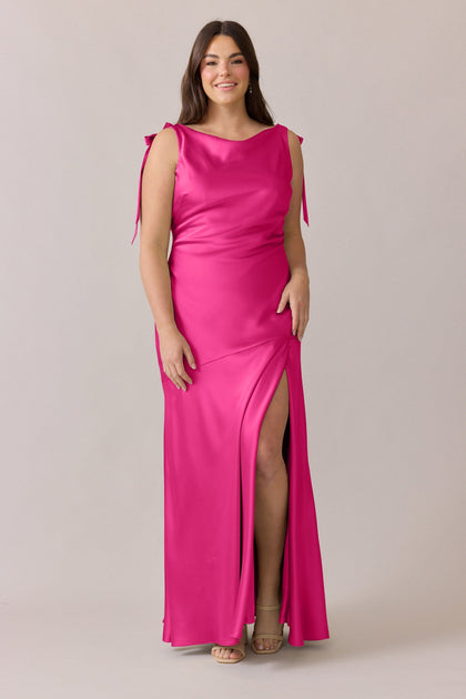 Aaliyah Satin Dress | Made To Order | Malibu Pink