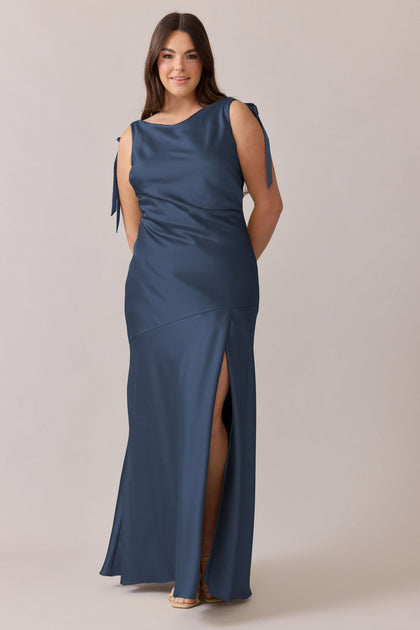 Aaliyah Satin Dress | Made To Order | Romantic Blue
