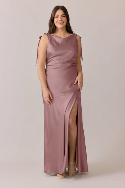 Aaliyah Satin Dress | Made To Order | Rose Quartz