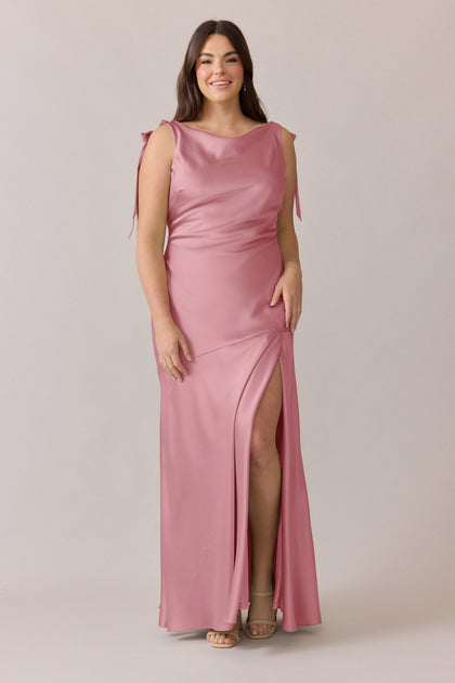 Aaliyah Satin Dress | Made To Order | Rosette