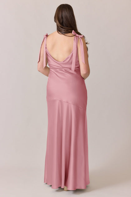 Aaliyah Satin Dress | Made To Order | Rosette