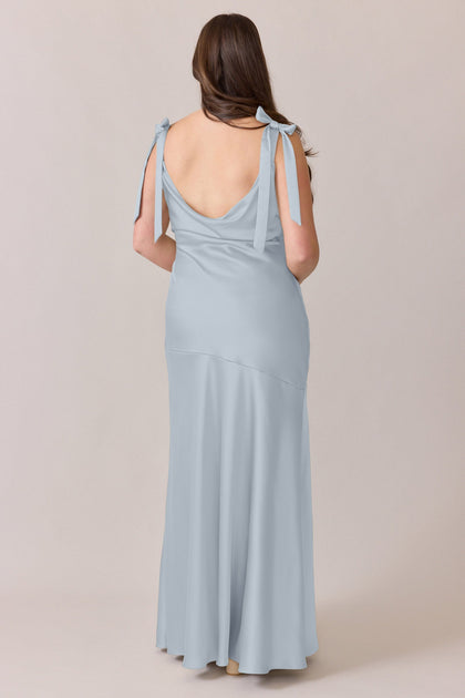 Aaliyah Satin Dress | Made To Order | Sky Blue